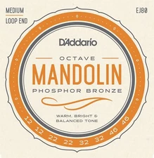 D'Addario Octave Mandolin Strings Phosphor Bronze Medium Loop End