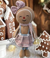 Door Greeter Expandable Feet Gingerbread Pastel Girl Christmas Mrs Claus Bakery