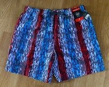 New NWT Speedo Red White Blue July 4th Independence Volley Swim Trunks Shorts XL