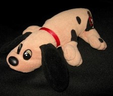 Vintage 1980's Tonka POUND PUPPY 8" Brown w/ Black Spots  Long Ears Red Collar