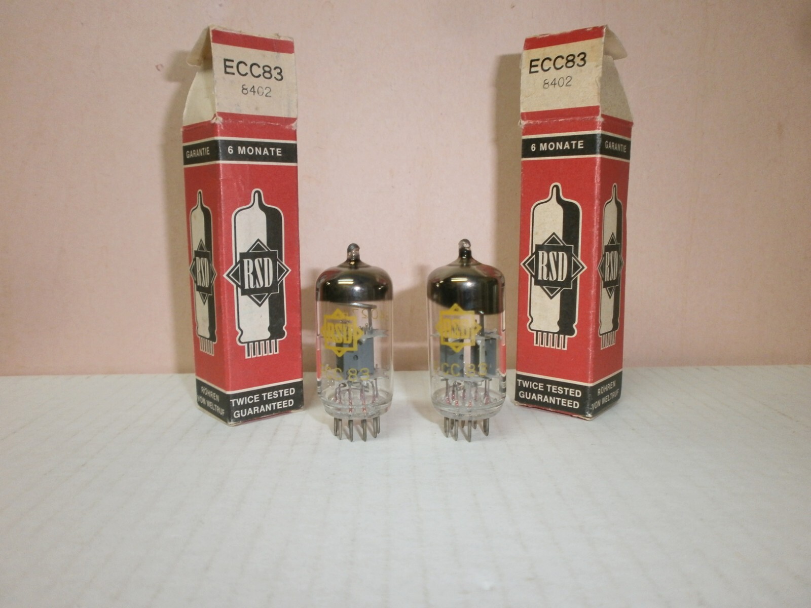 2 x ECC83 (12AX7) - RSD - NOS - El. Rőhren