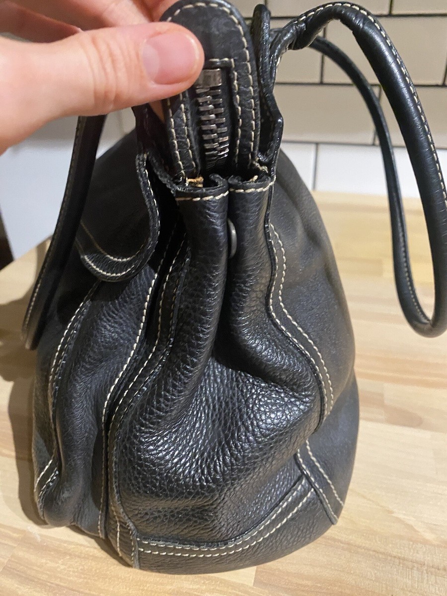 Prada Shoulder Bag Vintage Y2K - Black Pebbled Leather w Prada Shoulder Bag Vintage Y2K - Black Pebbled Leather w