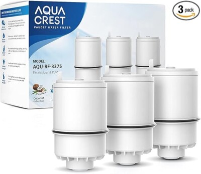 AQUA CREST Faucet Water Filter,Replacement for All PUR Plus RF-3375, 3 Packs
