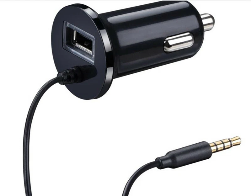 Bluetooth Wireless Handsfree USB Charger Car AUX Audio Stereo Long Cable Receive - Image 4 of 4