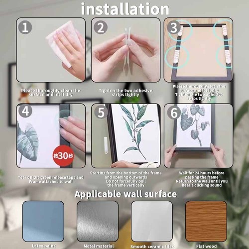 Picture Frame Fixed Tape Strips Fixing Wall Hanger Mounting Self Adhesive 12/24x - Picture 12 of 25