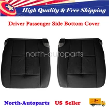 New Both Bottom Leather Seat Cover Perforated Black For 07-14 Lincoln Navigator