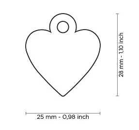 MEDAGLIETTA INCISA SERIE BASIC - TARGHETTA CUORE OTTONE CROMATO - Immagine 4 di 4