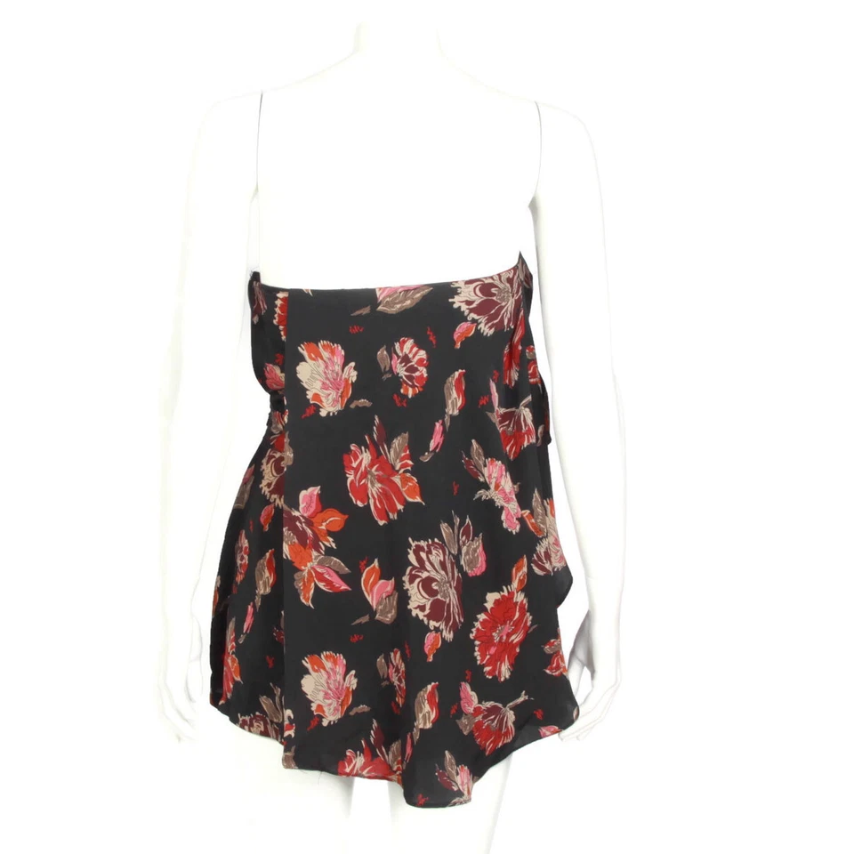 Mameluco Floral Cottagecore Negro Rojo Naranja Fluido Sin Tirantes EE. UU. 2 P/057 Foto 3 de 4