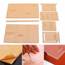Acrylic Business Short Wallet Pattern Stencil Template Leather DIY Craft Tool