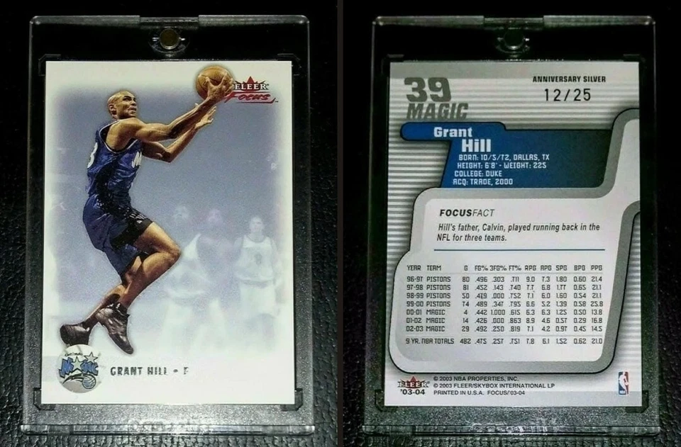 GRANT HILL 2003-04 Fleer Focus "ANNIVERSARY SILVER" SSP RARE - SER #d /25 ! - Image 3 of 3