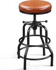 Industrial Bar Stools Vintage Counter Height Adjustable Kitchen Metal Bar Stool