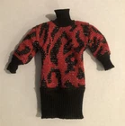 Vintage BARBIE #4478 Sweater DRESS ~ Red & Black Knit ~ 1987 ~ w/ Original Tag