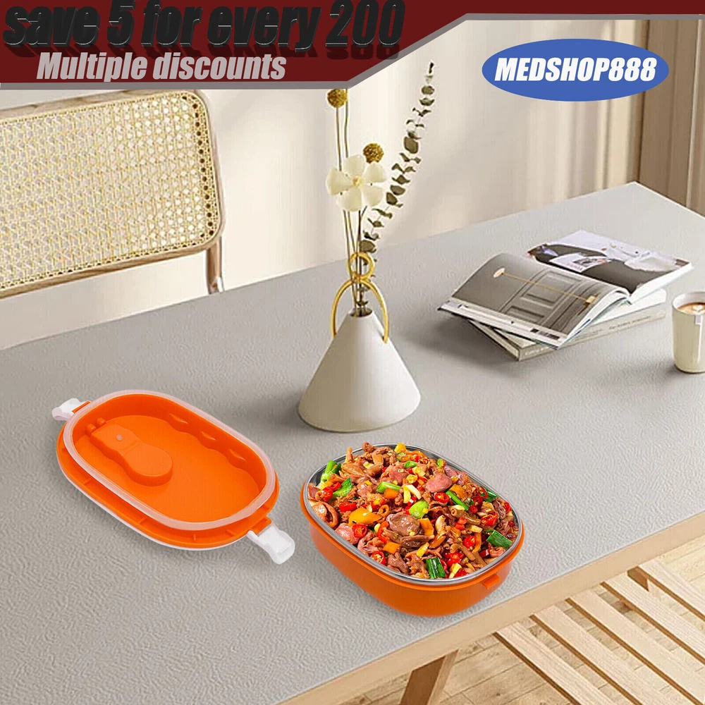 Lunch Box 0.9L/30.4oz Warmer Bento Box Portable Food Container Stainless Steel