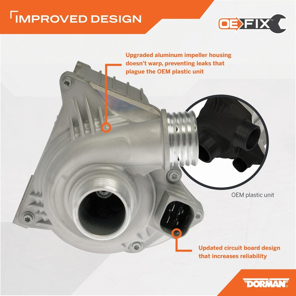 Bomba de agua del motor Dorman para BMW 535i xDrive 2009-2016 3,0 L L6 2010 2011 2012 Foto 4 de 4