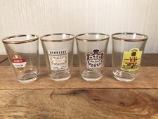 4x Vintage Italian Fidenza Vetraria Branded Shot Spirit Glasses 8cm High