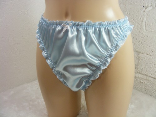 sissy silky blue satin scrunch butt cheeky panties mens lingerie knickers - Picture 3 of 3