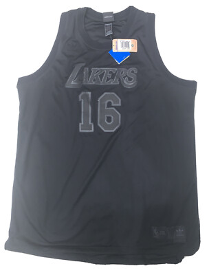 New Rare Pau Gasol Mens Size 2X Black On Black Los Angeles Laker