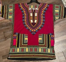 Vintage African Dashiki ethnic paisley cotton tunic One Size Large