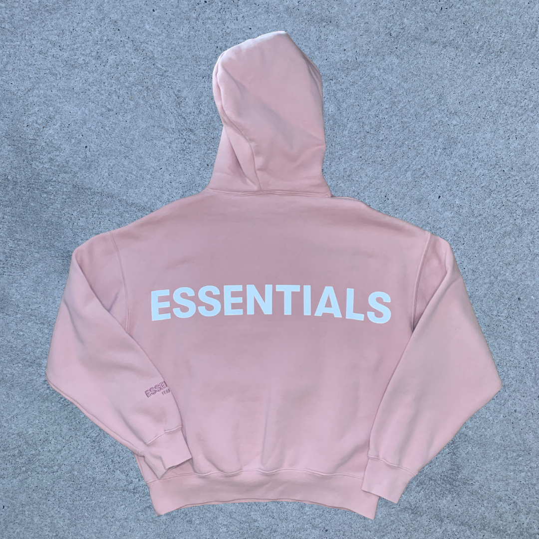 Fear of God ESSENTIALS Pink 3M Logo Pullover Hoodie (FW19) Blush