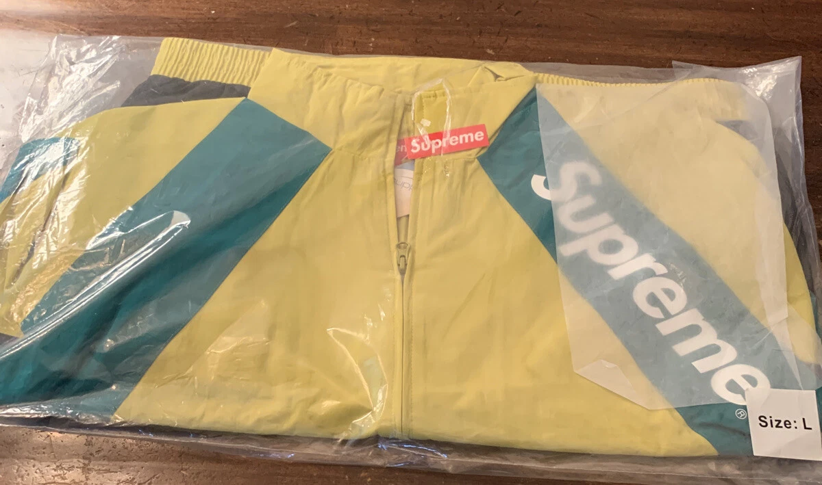 SUPREME PANELED TRACK JACKET LT GOLD, SIZE LARGE, NEW SS20 (100% AUTHENTIC)