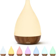 Ultrasonic Essential Oil Diffuser, Home Fragrance Aroma Wood Grain (Dark) 