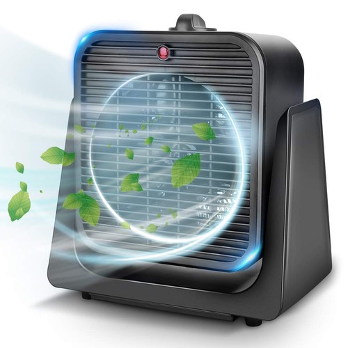 2 in 1 Fan and Heater Fan Combo, Portable Cooling Desk Fan, 45° Tilt Air Circ...