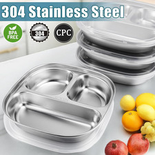Stainless Steel Kids Plates Balanced Bites Divided for Toddlers Portion Control