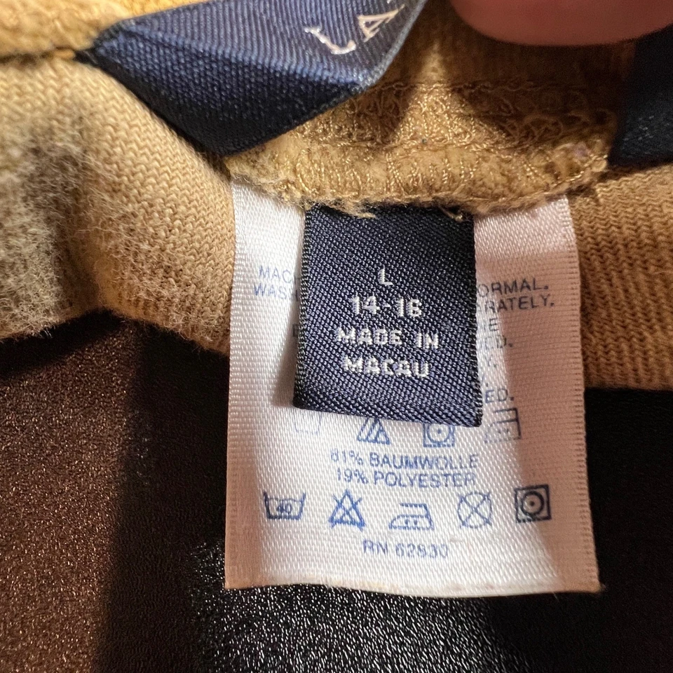 Lands End Womens Size Large Tan Velour Lounge Pants Wide Leg Drawstring - Image 4 of 4