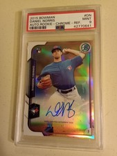 2015 Bowman Chrome Daniel Norris #304/499 AUTOGRAPH #BCAR-DN PSA 9 SCUFFED CASE