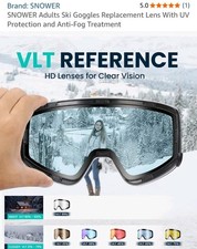 SNOWER Adults Ski Goggles Replacement Lens UV Protection Anti-Fog VLT 60 Blue