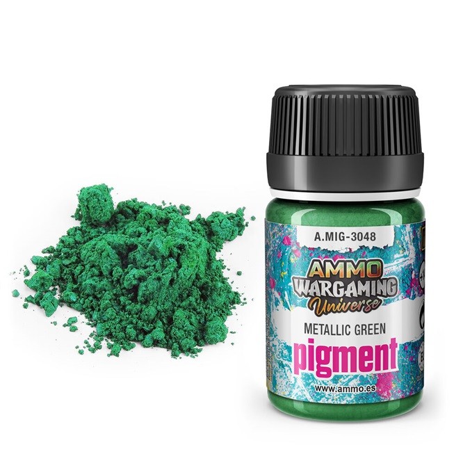 Ammo Mig A.MIG-3048 - Pigment Metallic Green - New