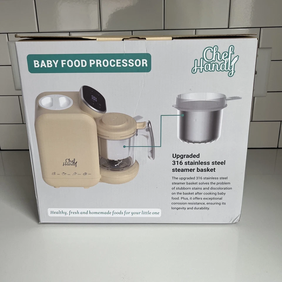 Brand New ChefHandy Baby Food Maker 5 in 1 Steamer Blender Yellow Sealed - Image 3 of 4