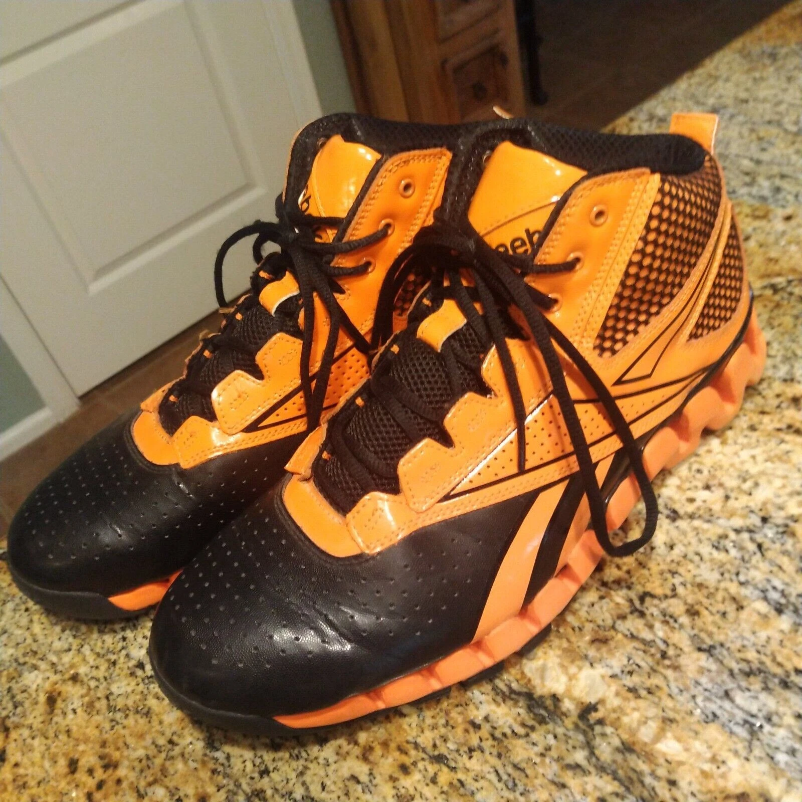 Scarpe da corsa uomo Reebok Zigtech nere arancioni sneaker stringate taglia 11 5 104280616
