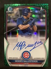 2023 Bowman Chrome 1st MOISES BALLESTEROS  AUTO Green Grass /99 CUBS