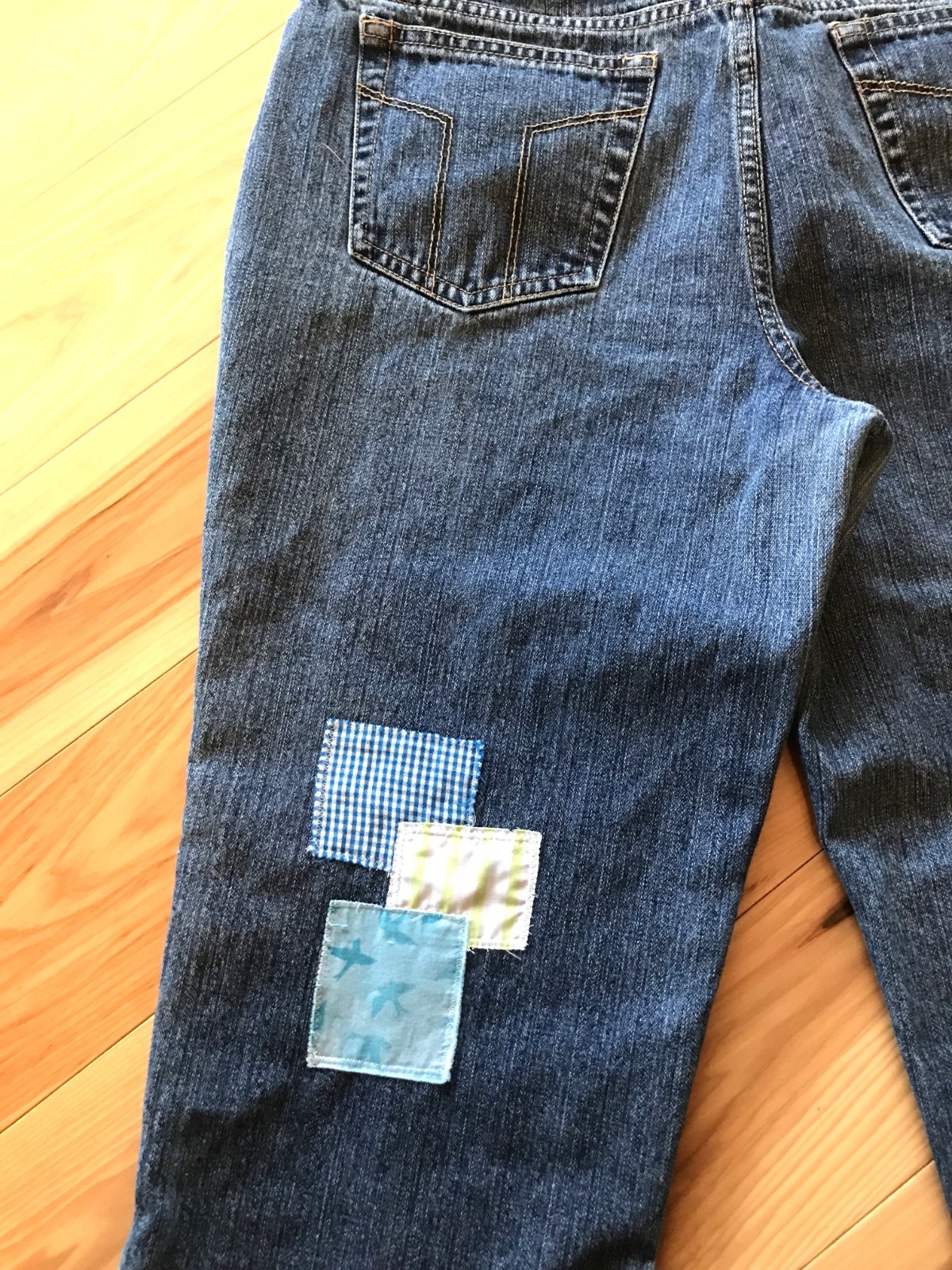 Upcycled Patchwork Capris Jeans, Handmade Summer … - image 4