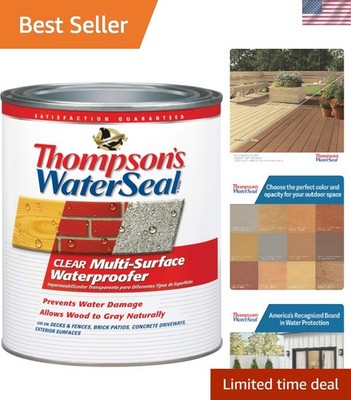 Clear Multi-Surface Waterproofer Stain by Thompson s - 1 Quart, Easy Apply