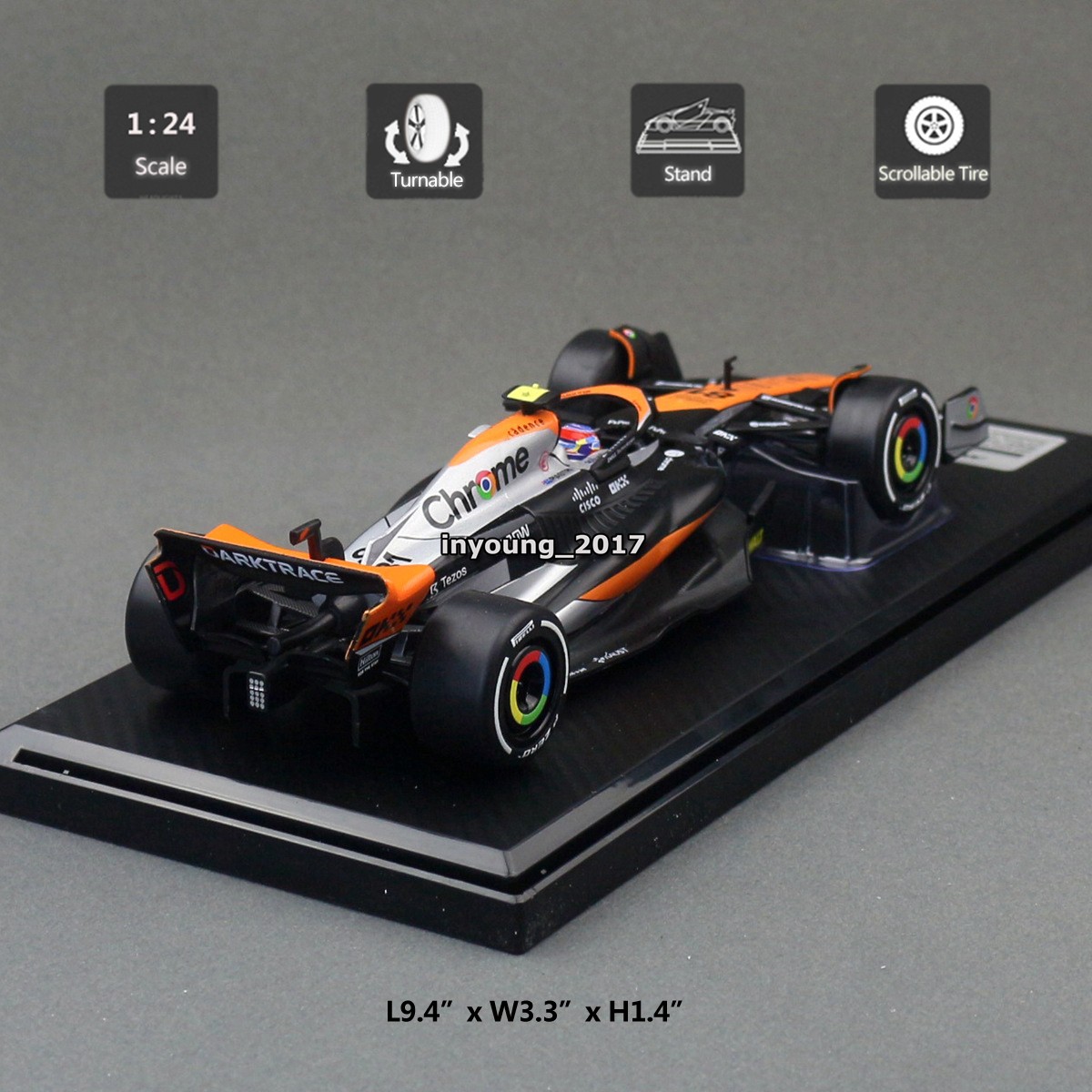 1:24 F1 McLaren MCL60 Model Car Diecast Toy Cars 2023 British GP