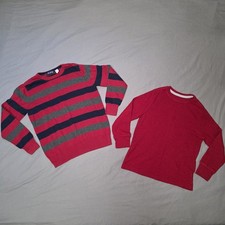 Lot Of 2 Boys Long Sleeve Sweaters Red Childrens Place Sz 7/8  Cat Jack Sz 6/7