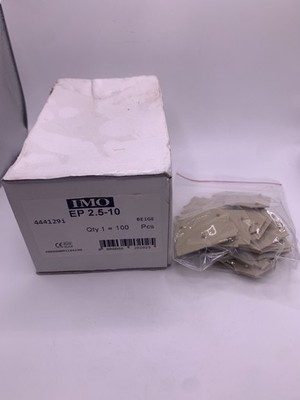 IMO EP2.5-10 Feed-through Terminals End Plate, Box of 100, Beige, NEW