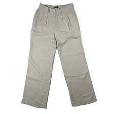 Quince Stretch Crepe Wide Leg Pant Womens 6 (Fits 29x30) Sand Pleated High Rise