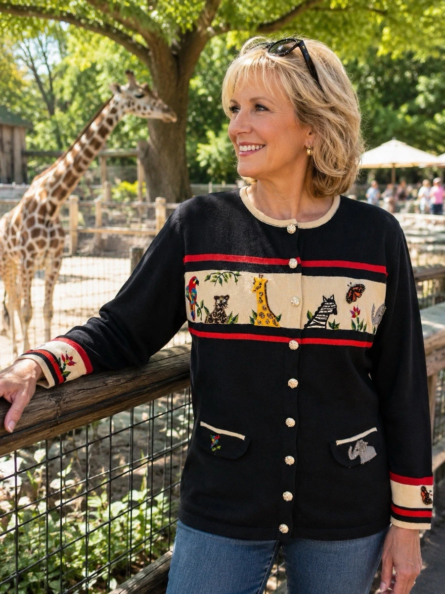 Cotton Animal Print Sweaters for Women with Vintage for sale | eBay