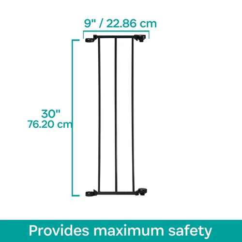 Hearth Gate Extensions Baby Gate Extension Kit - Stress Free (Black, 9") - Picture 5 of 6