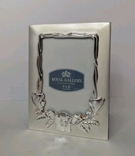 NEW Royal Gallery Collections Silverplated Satin Mini Photo Album w/ Frame 4x6