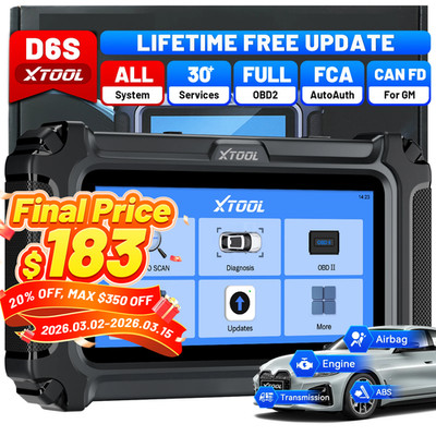 2026 XTOOL D6S OBD2 Scanner Full System Diagnostic Tool 30+ Resets Free Update