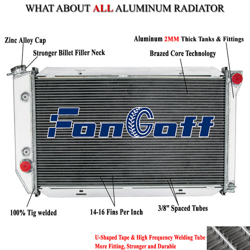 3 Row Aluminum Radiator For 1972-1979 74 75 Ford LTD II TORINO Mercury COUGAR V8 - Picture 1 of 7