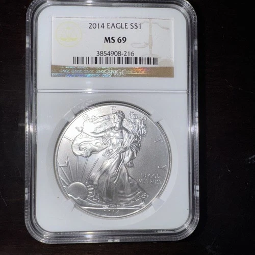 2014 Silver American Eagle MS-69 NGC Brown Label Real Nice Coin