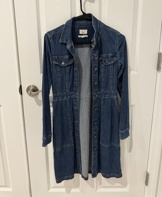Esprit Women's Blue Long Button-Front Jacket with Pockets, XS