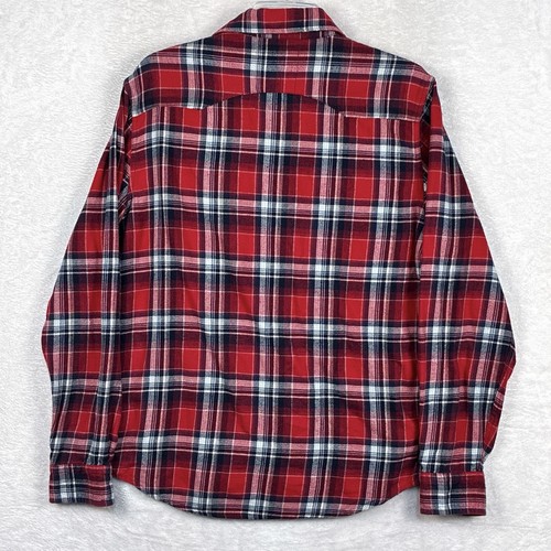 VTG Levis Pearl Snap Flannel Shirt Mens M Red Plaid Western Outdoor Cowboy Y2K - Picture 6 of 9