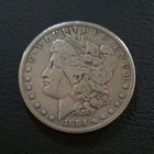 1884-P Morgan Silver Dollar $1 Coin. Circulated. 90% Silver. 0.77344 ASW.