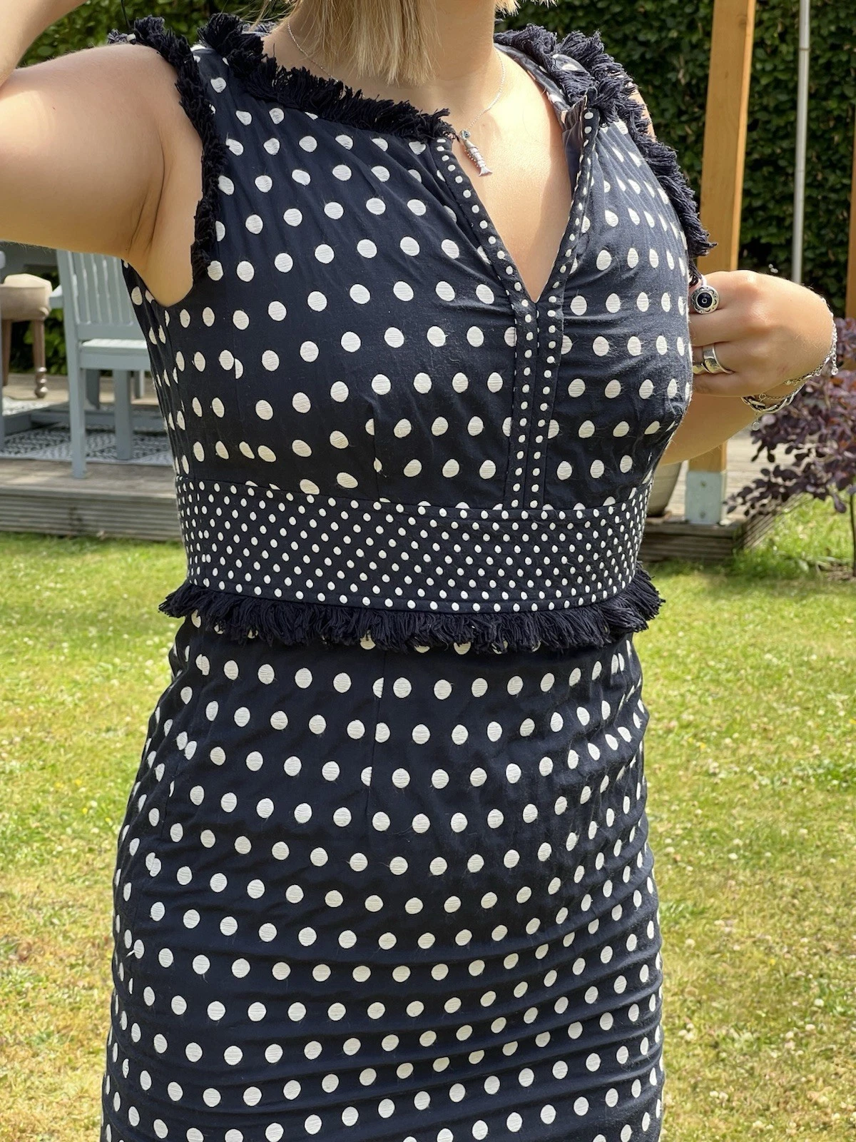 Abito Tory Burch blu navy a pois